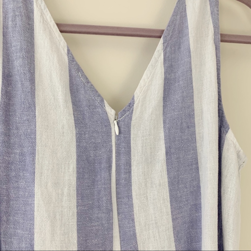 NWT BEACHLUNCHLOUNGE Striped Lennon Jumpsuit Blue White Linen Size Small - Picture 8 of 11
